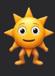 Sun emoji with legs