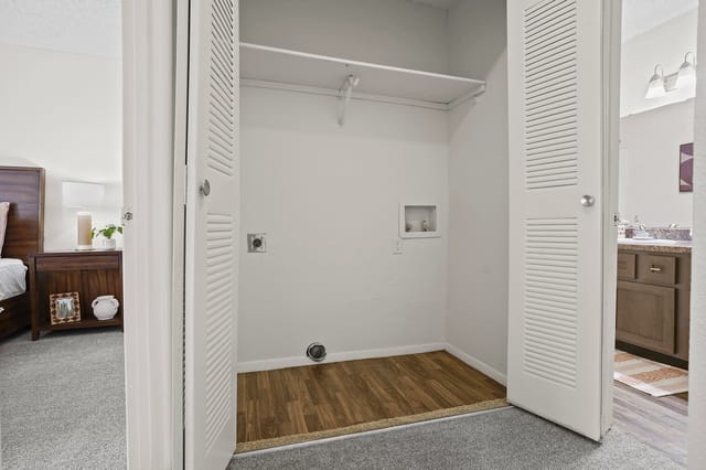 Closet with washer and dryer hookups