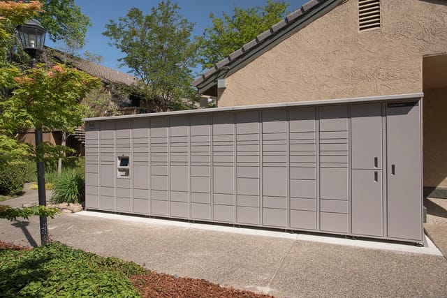 Secure package lockers for residents