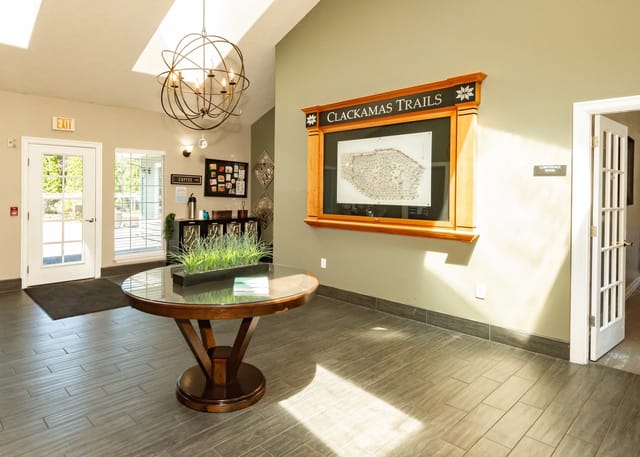 Clackamas Trails property map displayed in the lobby