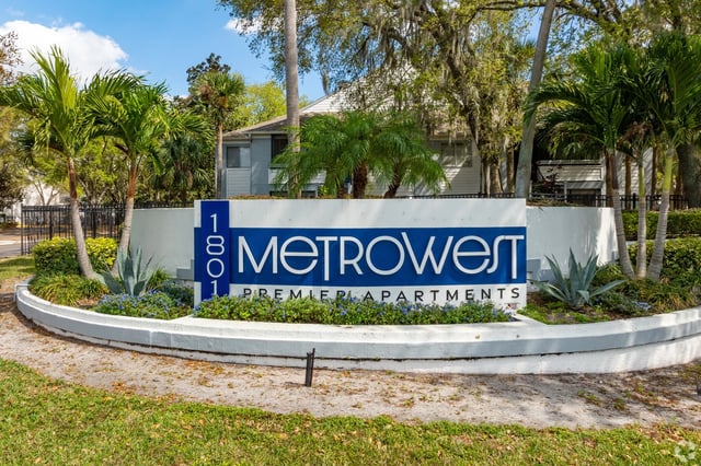 MetroWest Premier Apartments monument sign with address 1801.