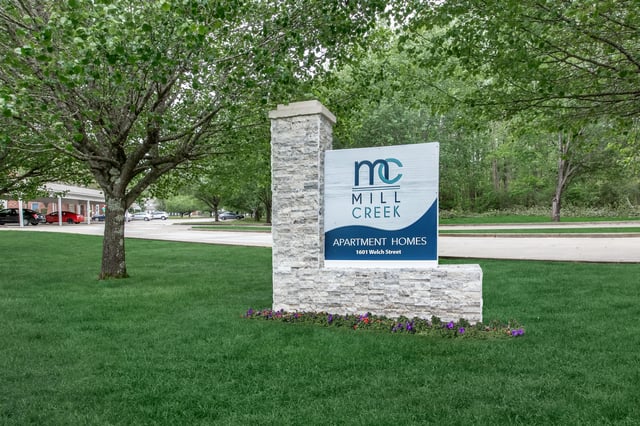 Mill Creek Apartment Homes monument sign