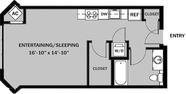 Studio 1 Bath A4 floor plan