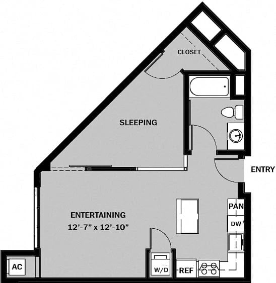 Studio 1 Bath A1 floor plan