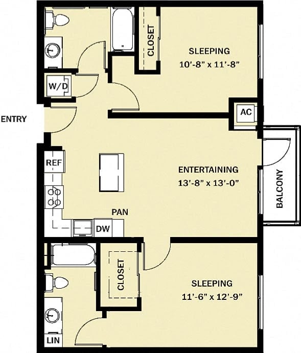 2 Bedroom 2 Bath C9 floor plan