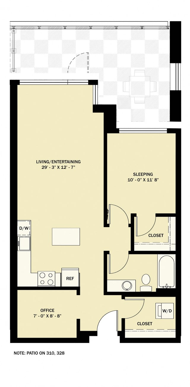 1 Bedroom 1 Bath Den B4 floor plan