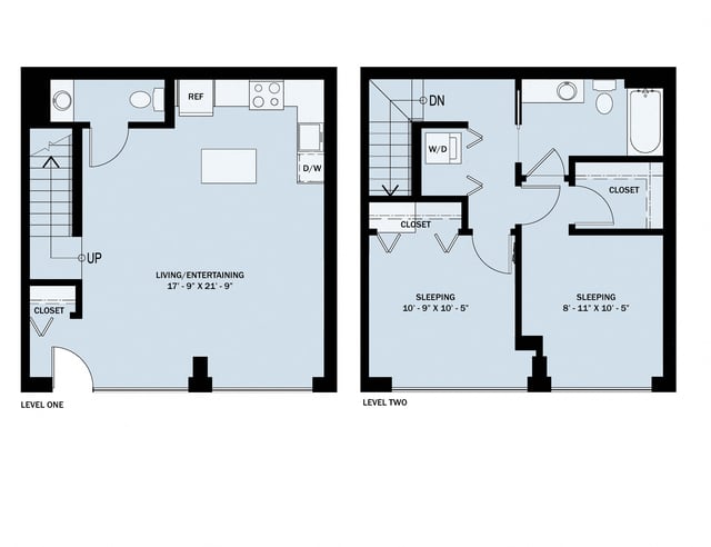 2 Bedroom 1.5 Bath Townhouse C7 floor plan