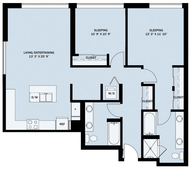 2 Bedroom 2 Bath C2 floor plan