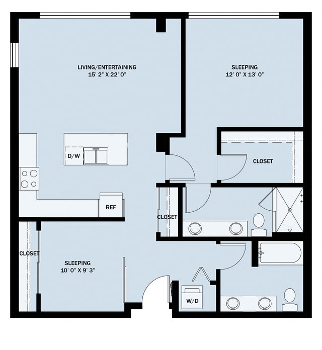 2 Bedroom 2 Bath C4 floor plan
