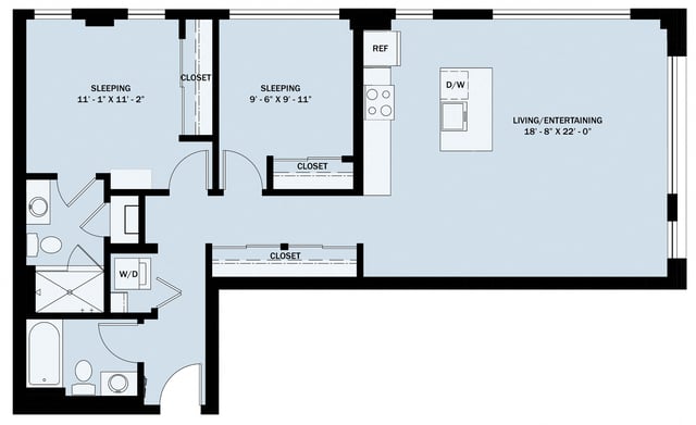 2 Bedroom 2 Bath C5 floor plan