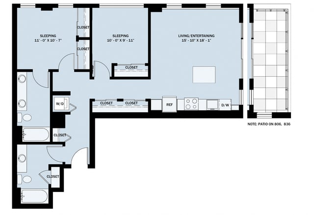 2 Bedroom 2 Bath C8 floor plan