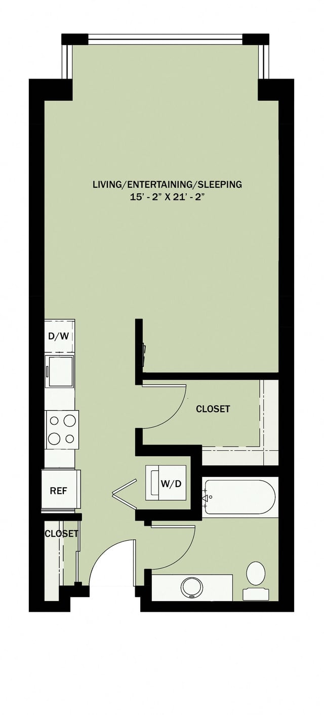 Studio 1 Bath A1 floor plan