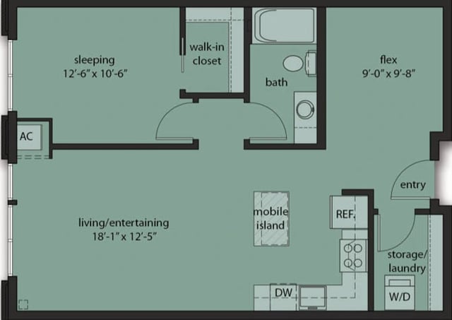 One Bedroom Den C1 floor plan