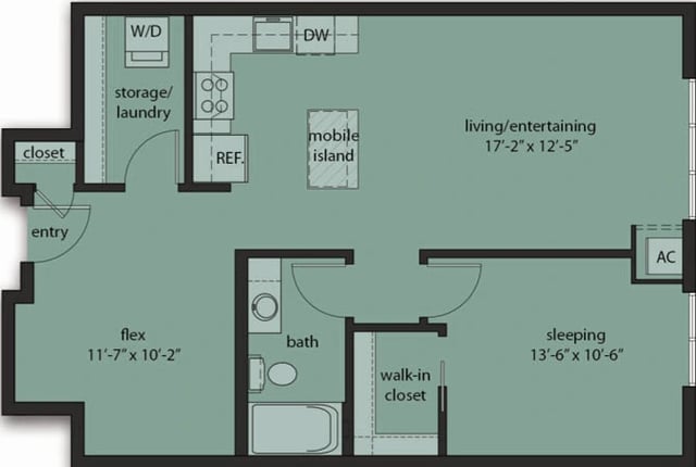 One Bedroom Den C6 floor plan