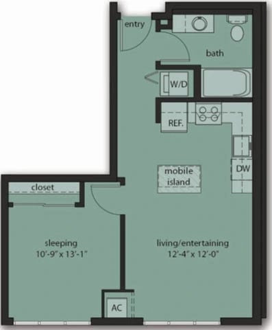One Bedroom C7 floor plan