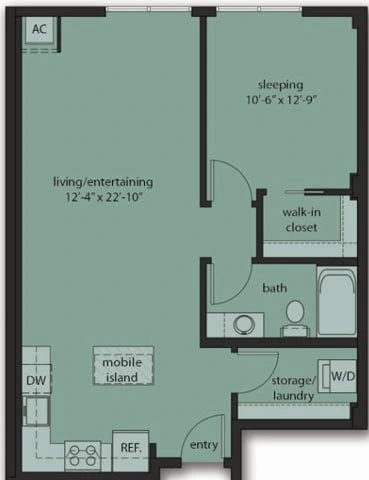 One Bedroom C8 floor plan