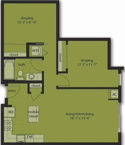 Two Bedroom D2 floor plan