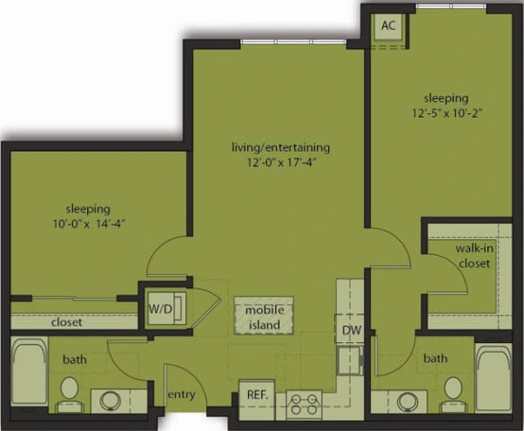 Two Bedroom D3 floor plan