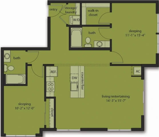 Two Bedroom E4 floor plan