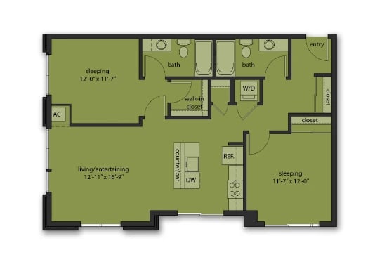 Two Bedroom E3 floor plan