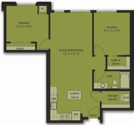 Two Bedroom E6 floor plan