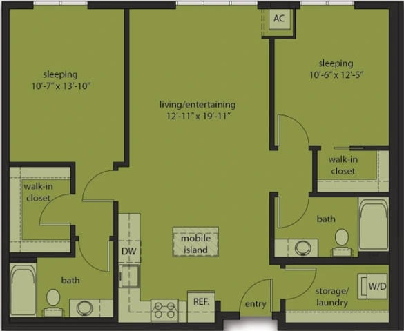 Two Bedroom E5 floor plan