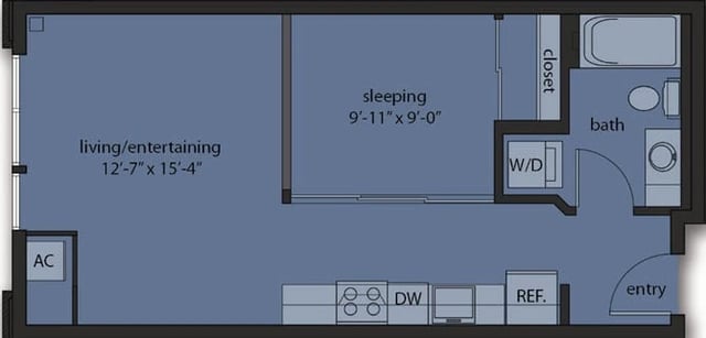 One Bedroom A4 floor plan