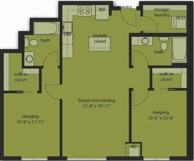 Two Bedroom E9 - Upgraded floor plan