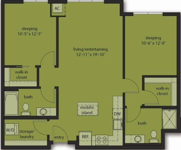 Two Bedroom E8 floor plan