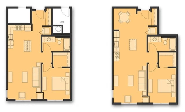 One Bedroom B.3 floor plan