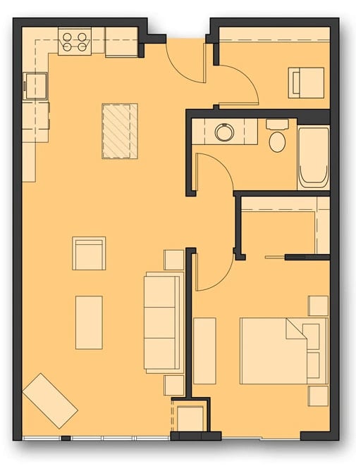 One Bedroom B.4 floor plan