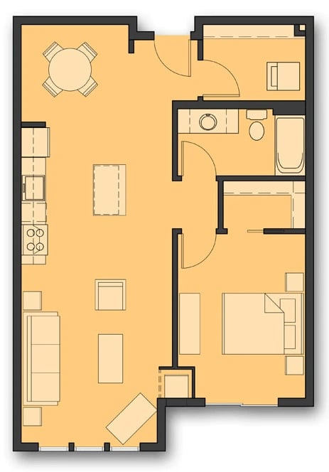 One Bedroom B.5 floor plan