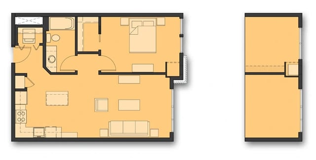 One Bedroom B.8 floor plan