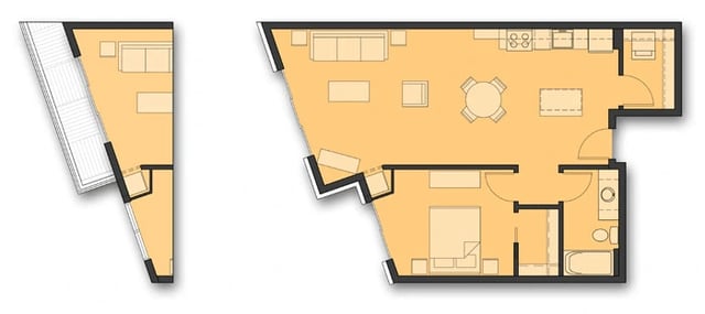 One Bedroom B.9 floor plan