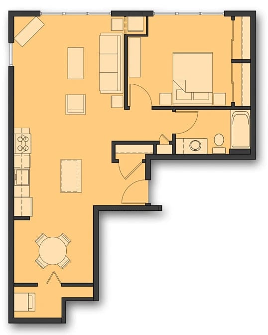 One Bedroom B.10 floor plan