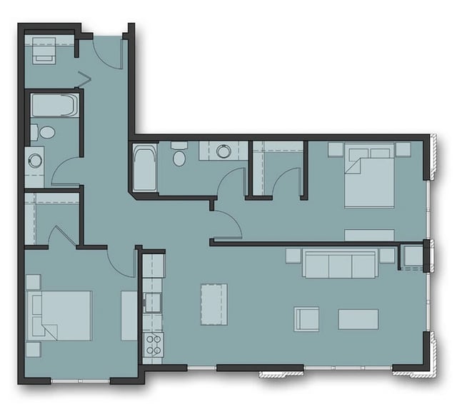 Two Bedroom C.1 floor plan