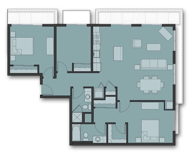 Three Bedroom C.7 floor plan