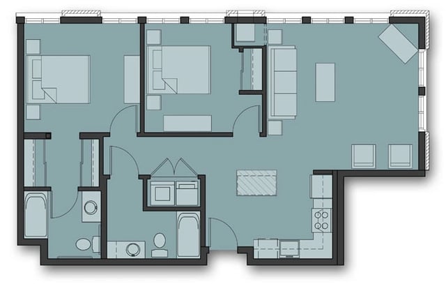 Two Bedroom C-BF floor plan