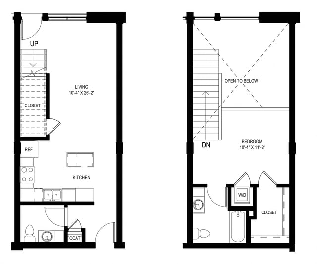 Live Work 853 SF floor plan