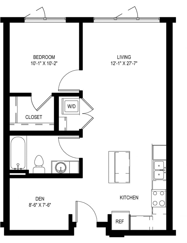 1 Bedroom + Den B5 floor plan