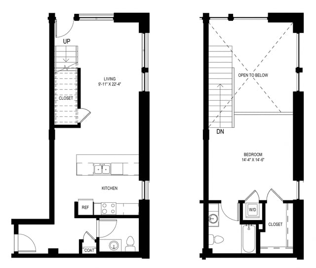 Live Work 1035 SF floor plan