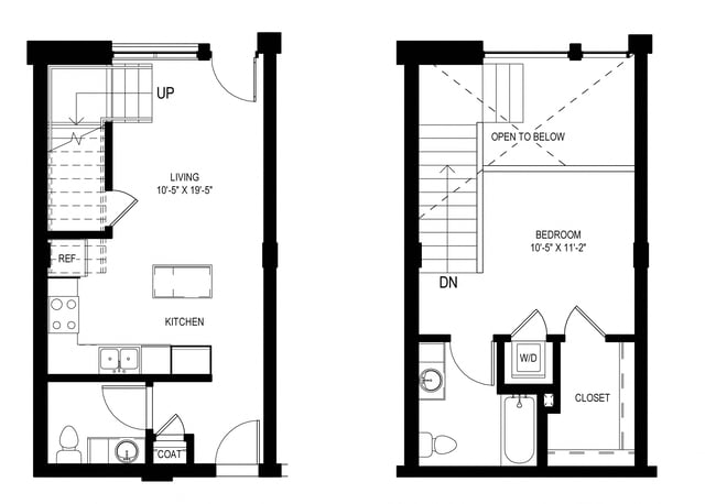 Live Work 748 SF floor plan