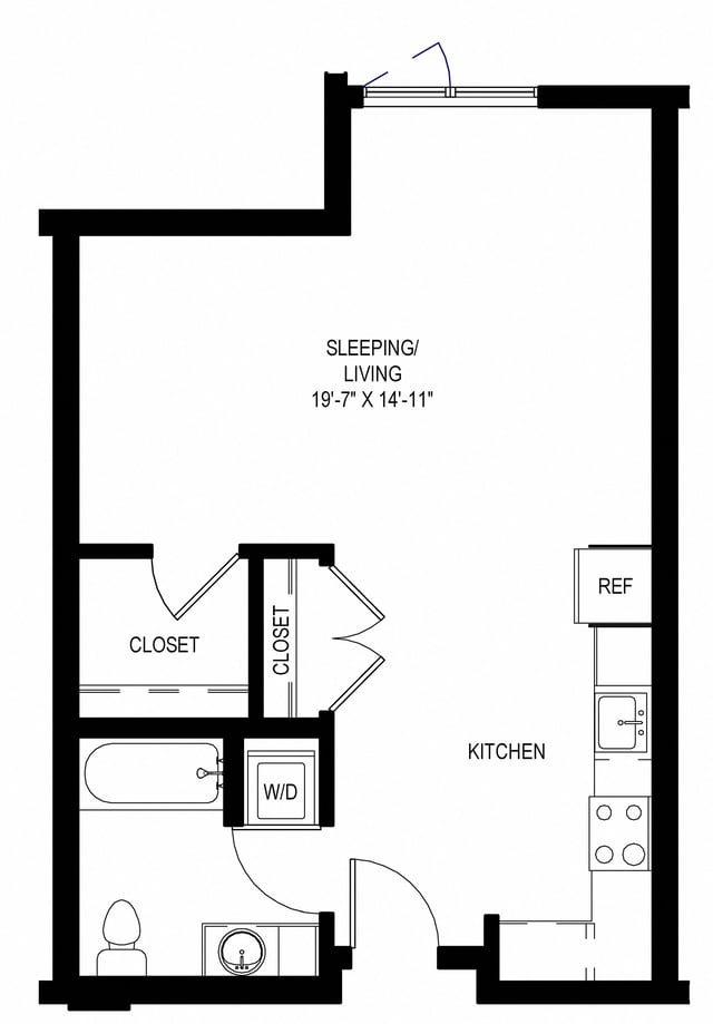 Studio A8 floor plan