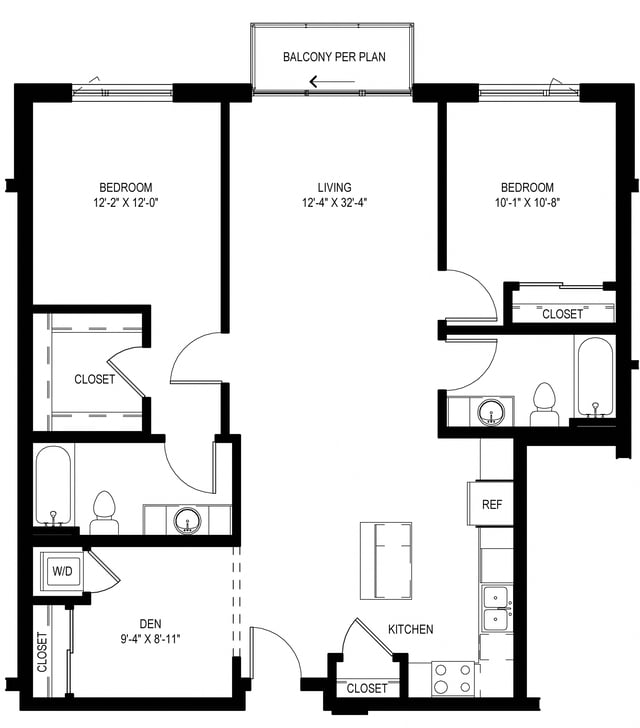 Two Bedroom + Den C5 floor plan