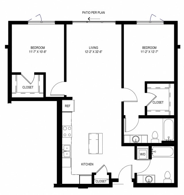 Two Bedroom C4 floor plan