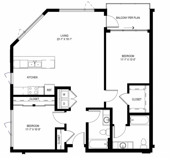 Two Bedroom C3 (Type A) floor plan