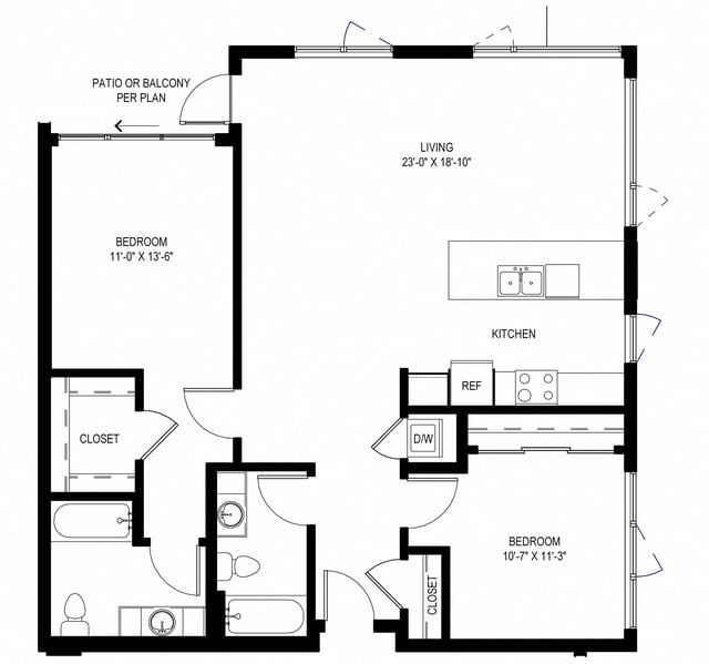 Two Bedroom C8 floor plan