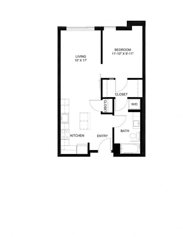 One Bedroom B1 floor plan