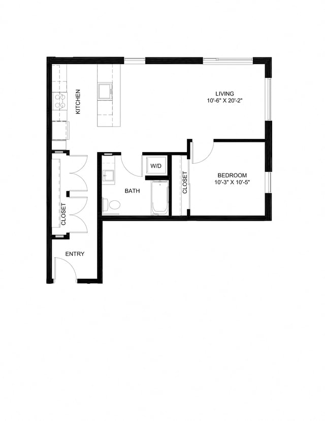 One Bedroom B2 floor plan
