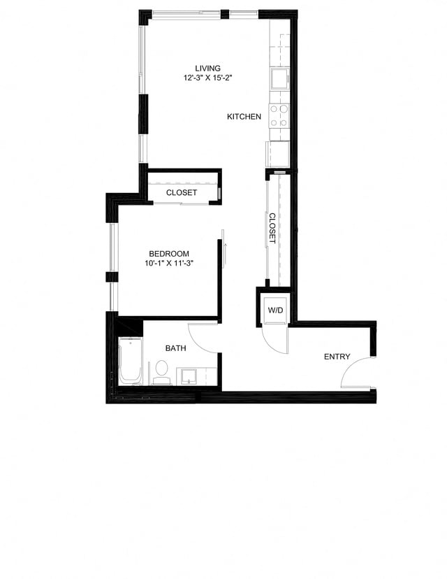 One Bedroom B5 floor plan